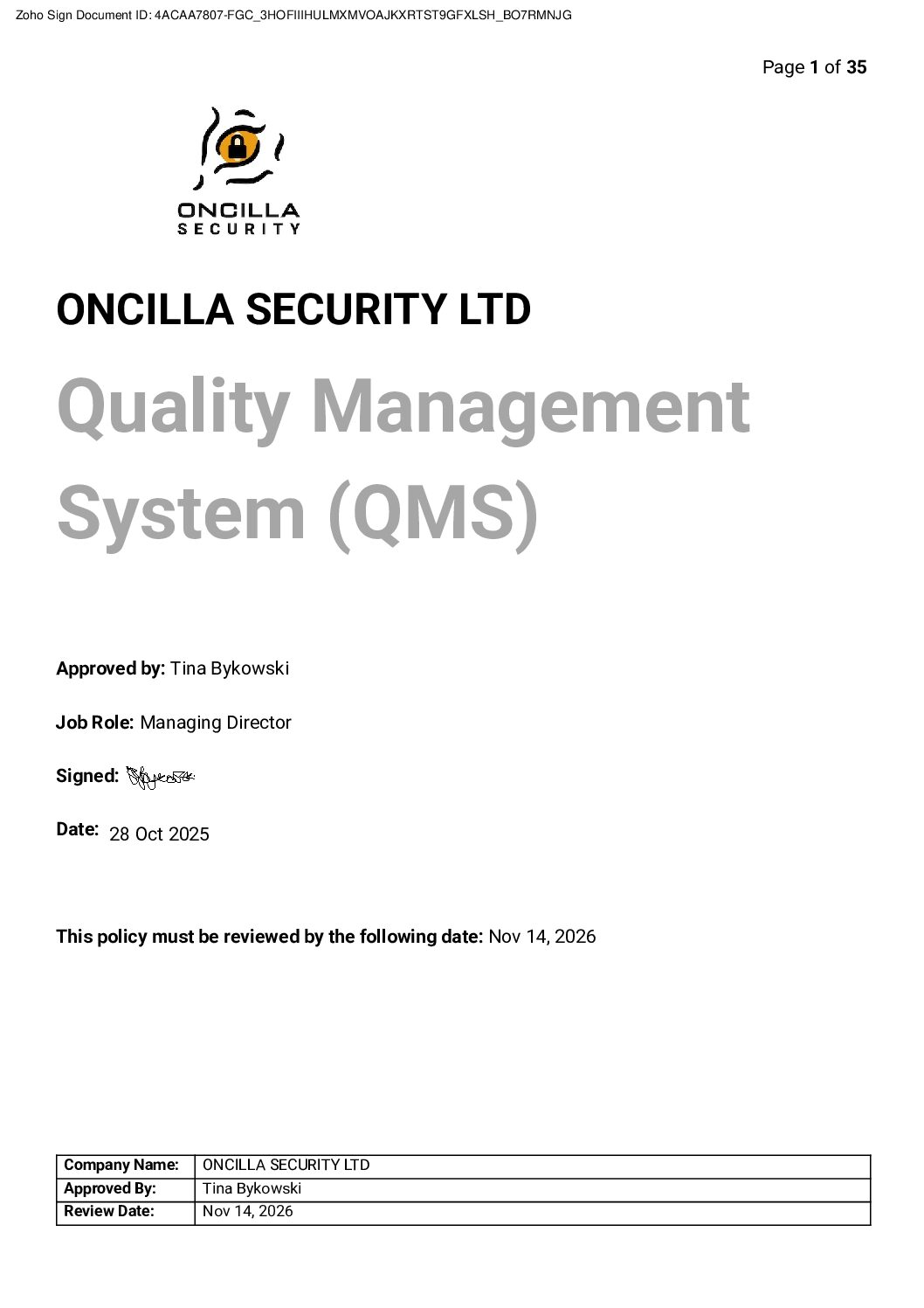 Quality Management System