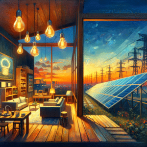 Big Energy Savings Week showing solar generation and eco light bulbs