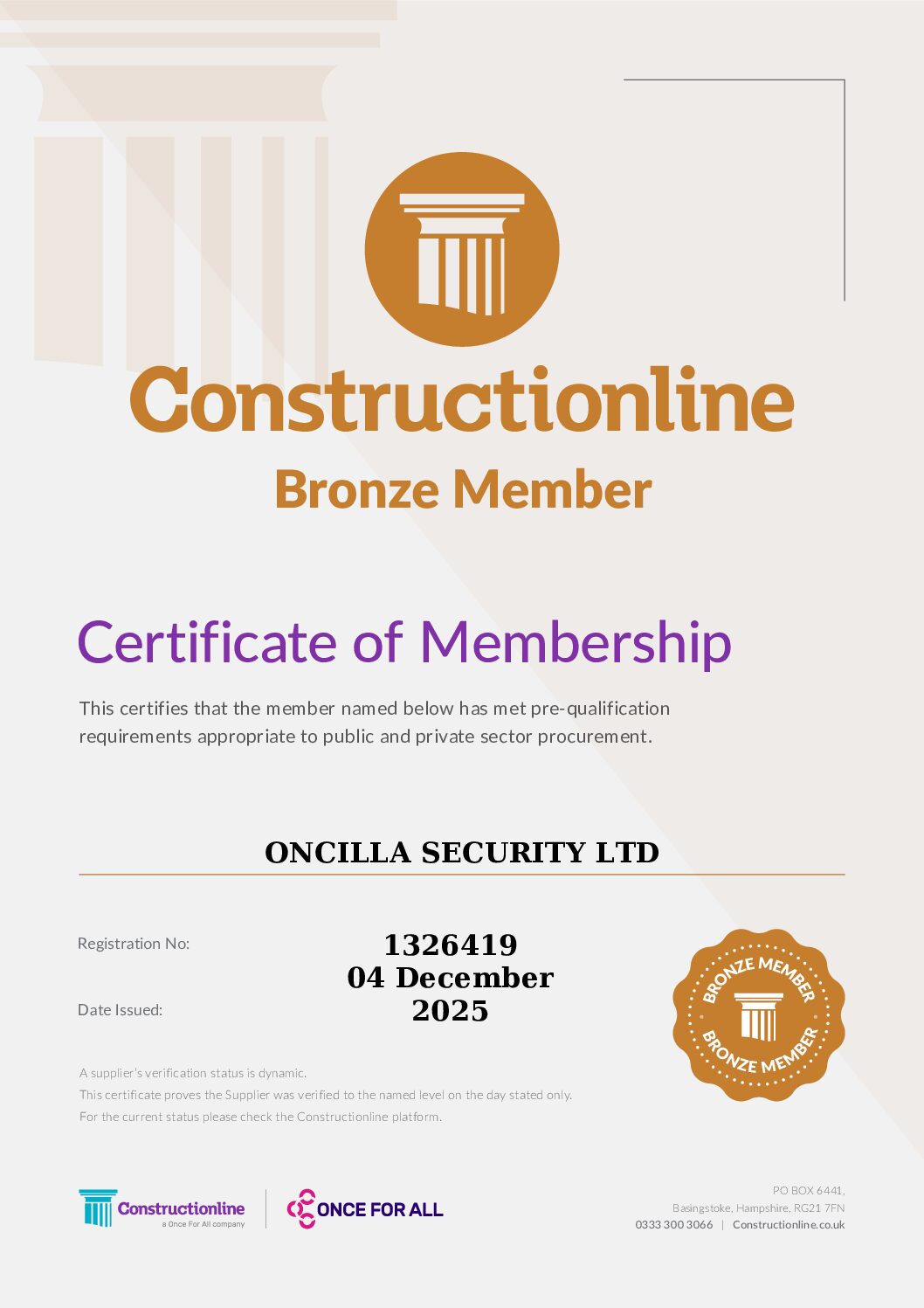 Constructionline Bronze