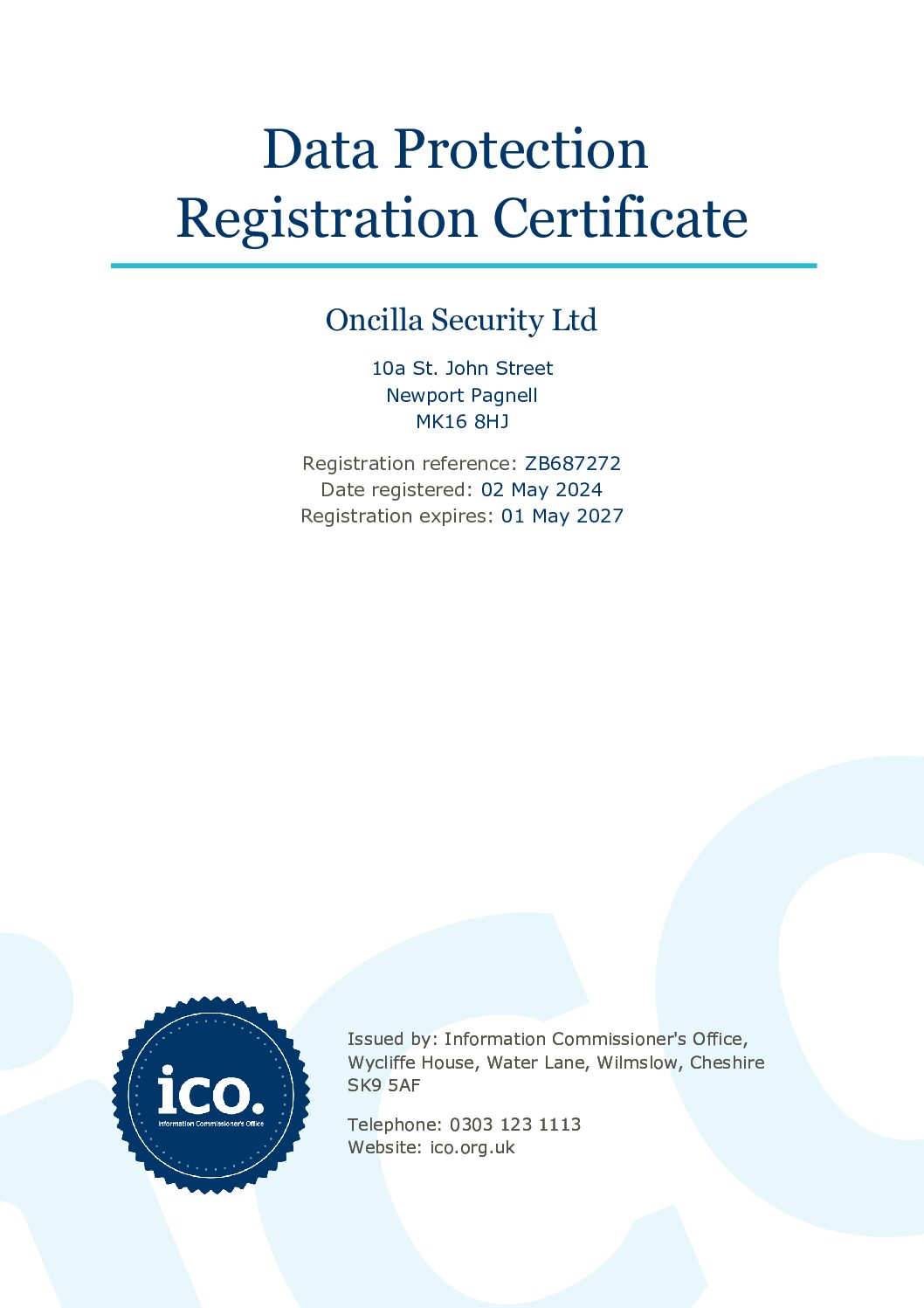 ICO certificate